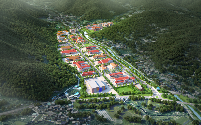 청도군은 자연드림파크 일반산업단지 조성사업을 통해 지역경제 활성화를 도모하고 있다. 청도군 매전면 덕산리·두곡리에 들어설 자연드림파크 조감도. <청도군 제공>