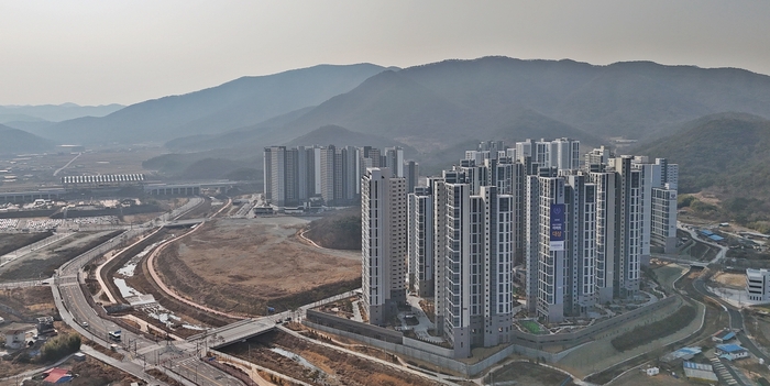 KTX 경주역 인근 역세권 일대 전경. <경주시 제공>