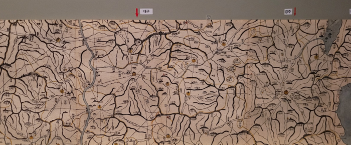 김정호 대동여지도 중 현재의 대구지역과 그 일원. 1871년 편찬된 대동여지도는 조선 최대·최고의 전국 지도로 평가받는다.<임훈기자 hoony@yeongnam.com>