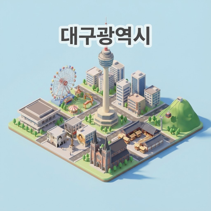 구글 제미나이3 나노바나나프로로 만든 대구광역시 미니어처. <제미나이3 제작>