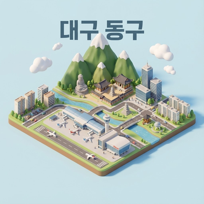 구글 제미나이3 나노바나나프로로 만든 대구 동구 미니어처. <제미나이3 제작>