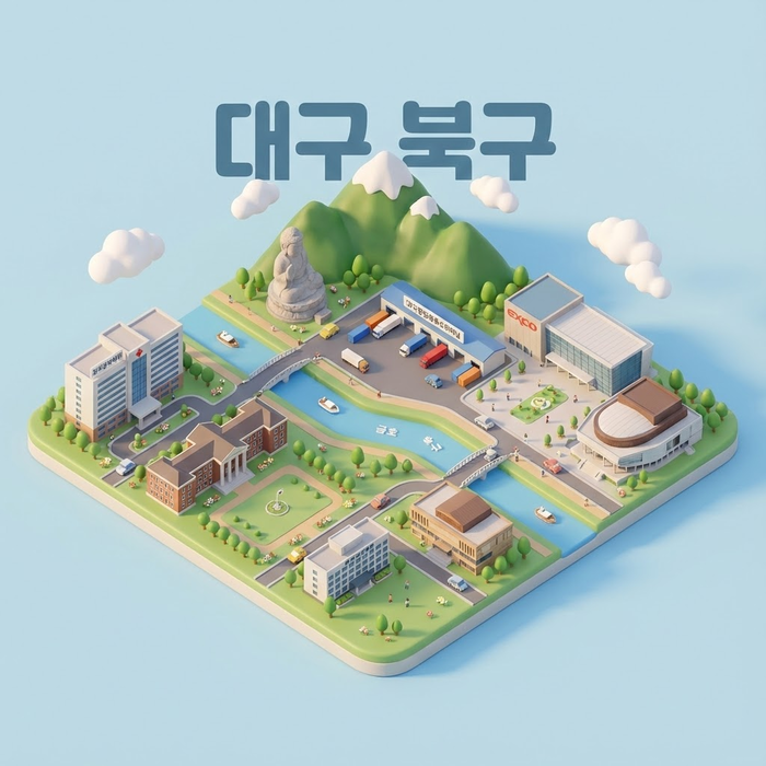 구글 제미나이3 나노바나나프로로 만든 대구 북구 미니어처. <제미나이3 제작>