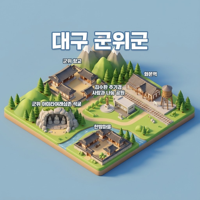 구글 제미나이3 나노바나나프로로 만든 대구 군위군 미니어처. <제미나이3 제작>