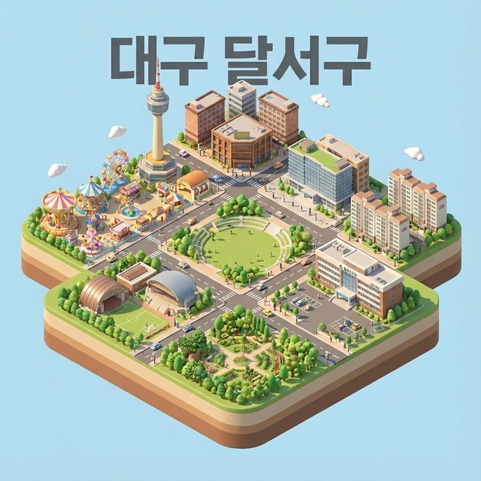 구글 제미나이3 나노바나나프로로 만든 대구 달서구 미니어처. <제미나이3 제작>