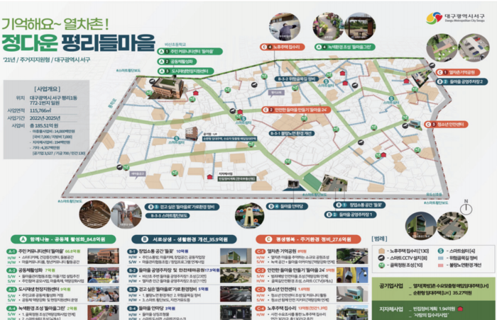 대구 서구 평리1동 열차촌 도새재생사업 계획도. 대구 서구청 제공