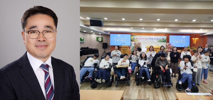 둥지교회 신경희(왼쪽) 목사와 교인들. <둥지교회 제공>