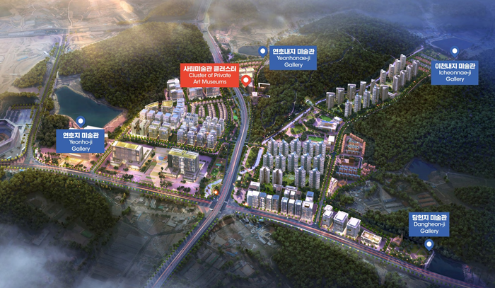 대구 수성구청이 연호지구 일원에 추진 중인 작은 미술관 조성 프로젝트와 사립미술관 클러스터 위치도. <수성구청 제공>