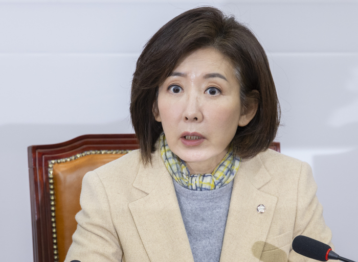 국민의힘 지방선거 총괄기획단 위원장인 나경원 의원이 23일 국회에서 지선 총괄기획단 전체 회의에서 발언하고 있다. 연합뉴스