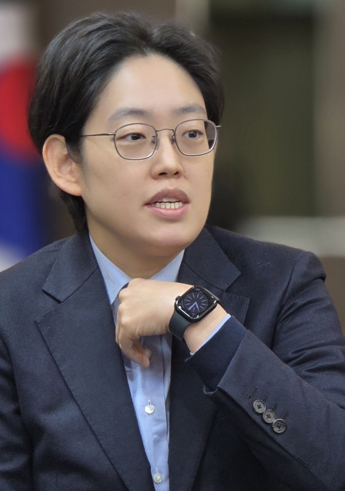 2일 경산시청에서 신년 기자간담회를 하고 있는 조지연 국회의원