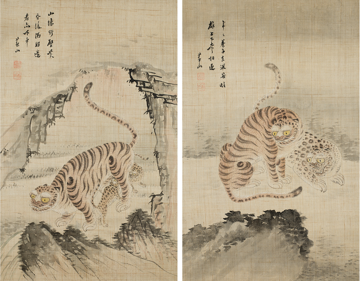 유숙 포유양호(왼쪽), 심곡쌍호 <ⓒ간송미술문화재단, 대구간송미술관 제공>