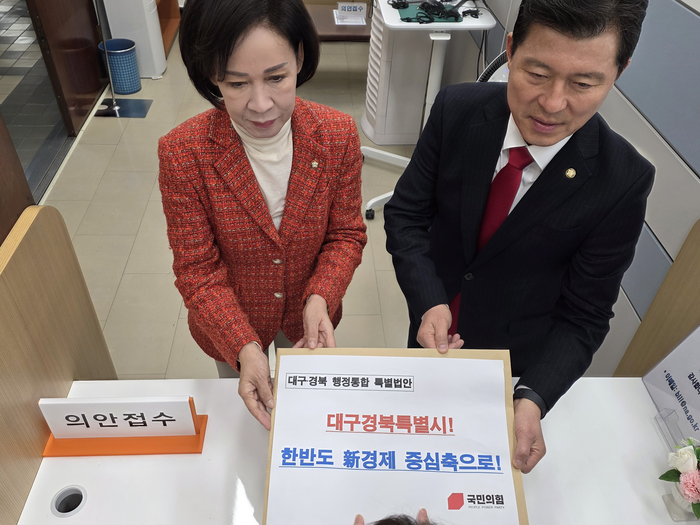 구자근·이인선 위원장이 특별법안을 제출하고 있다. 서정혁기자 seo1900@yeongnam.com