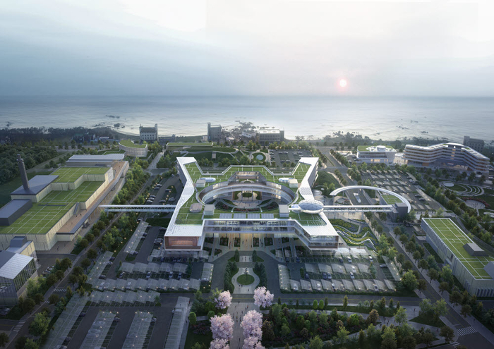 문무대왕과학연구소는 한국원자력연구원의 산하기관으로 핵심 연구시설과 연구기반시설, 연구지원시설 등 총 18개 시설이 들어서며 소형모듈 원자로(SMR) 개발을 주도할 것으로 기대가 모아진다. 사진은 문무대왕과학연구소 조감도. 경주시 제공