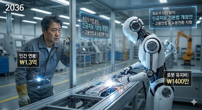 국민의힘 최은석 의원의 인공지능 기본법 개정안 관련 AI 생성이미지