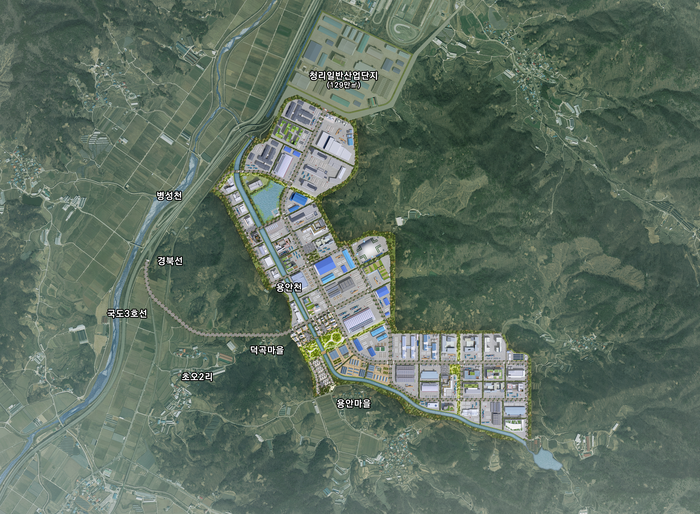공성면 용안·무곡리 일대에 들어설  190여만㎡ 규모의 2차전지 클러스터 일반산업단지 배치도. 상주시 제공