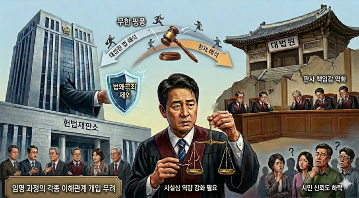 재판소원제 핵심 쟁점 사안. Gemini 생성 이미지