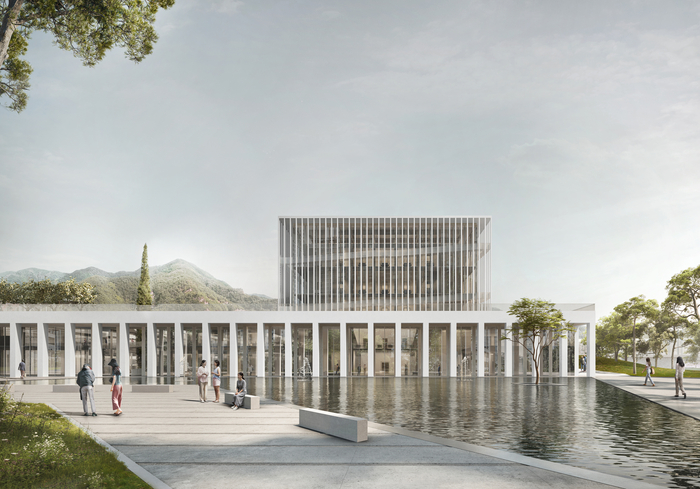 대구 달성군 다사읍에 들어설 다사 복합커뮤니티센터 조감도. 세계적 건축가 이은영이 참여한 설계 공모 당선작으로, 도서관과 청소년센터, 돌봄시설 등이 들어서는 복합 문화·복지 시설로 조성될 예정이다.<영남일보 DB>