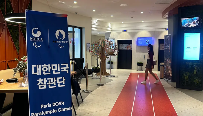 2024 파리 패럴림픽에서 위드마이스가 운영한 대한민국 참관단 운영 부스.  위드마이스 제공