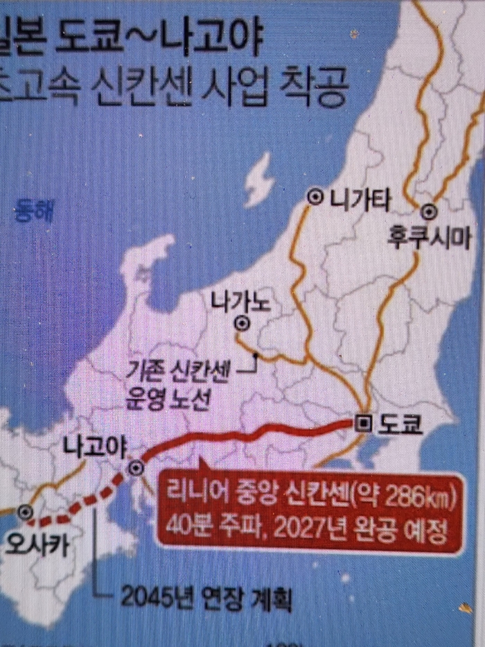 리니어 중앙 신칸센. 도쿄, 오사카간을 시속 500km 로 1시간에 주파하고 경제를 하나로 묶는 거대 사업이다. 노후된 신칸센을 대체하고 지진에도 흔들림없는 새로운 개념의 자기열차를 운행한다. 2045년 완공이 목표이다. 예산및 환경적인 많은 문제점을 가지고 있지만 새로운 고속 열차의 표준을 만드는 꿈을 가지고 있다. <임 원장 제공>