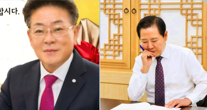 국민의힘 공천 희망 김병수 전 울릉군수(좌), 국민의힘 공천 희망 남진복 현 경북도의원(우). 홍준기 기자