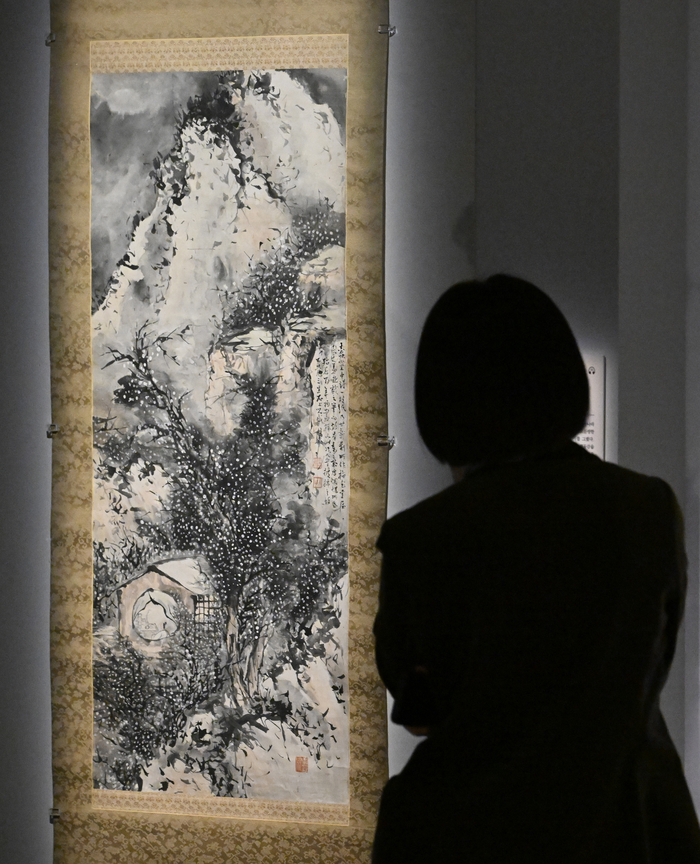 3일 오후 대구 수성구 간송미술관에서 열린 추사의 그림 수업 기자간담회에서 취재진이 조희룡의 매화서옥을 살펴보고 있다. 대구간송미술관은 추사 김정희 탄신 240주년을 기념해 추사의 회화적 성취를 조망하고 제자들과 나눈 예술적 교감을 이번 기획전을 통해 4월 7일부터 7월 5일까지 선보인다.
이윤호기자 yoonhohi@yeongnam.com
