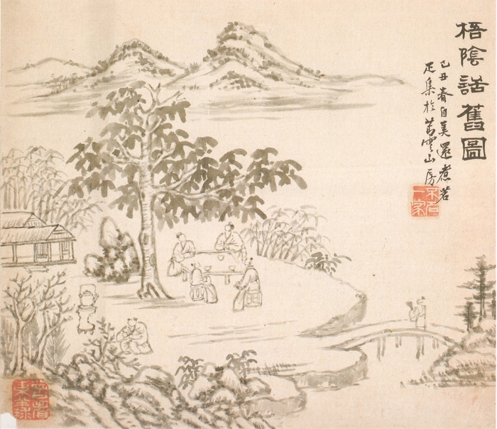 강진희, 오음화구도, 종이에 수묵, 34.0×28.0㎝, 간송미술관 소장