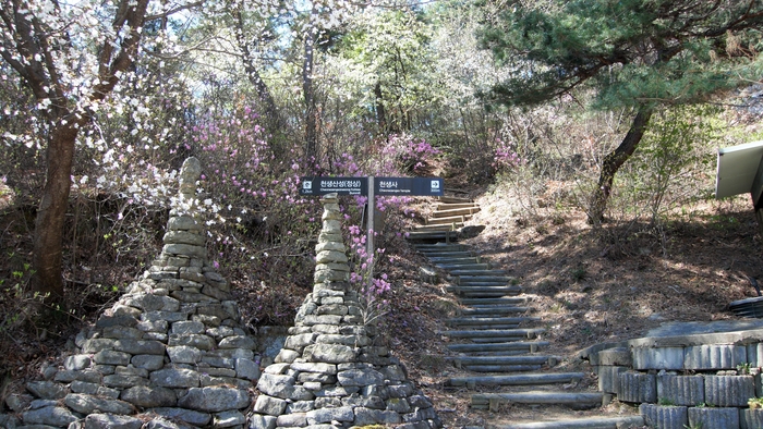 천생산성까지 가장 빠르게 오르고 싶다면 천생사에서 시작하면 된다. 절집 왼편에 등산로가 있다.