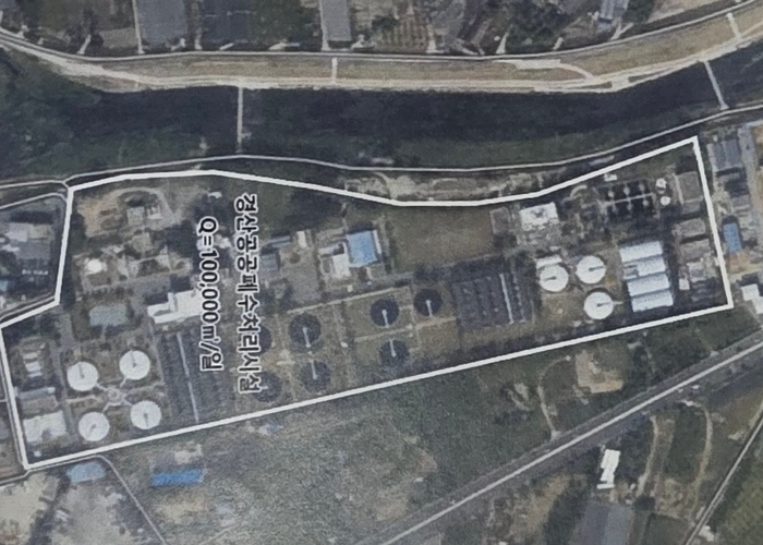 경산시 대평동 도심 가운데 위치한 경산공공 하·폐수처리시설 전경<경산시 제공>