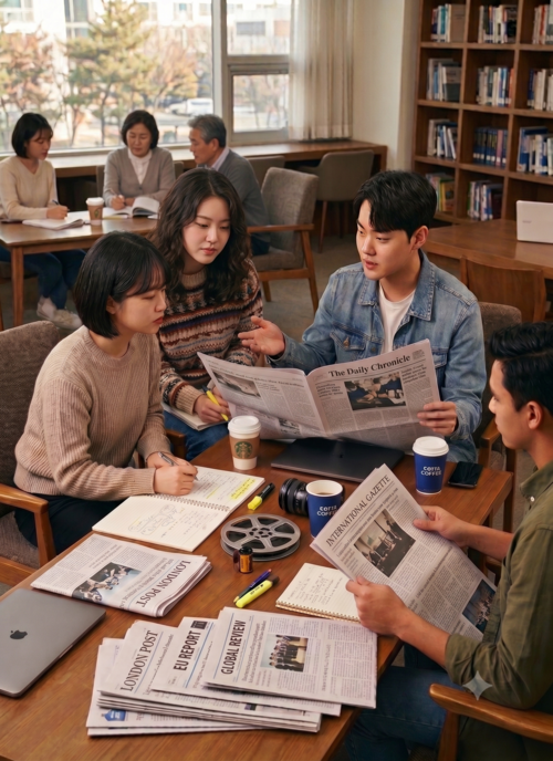 최근 대학가와 직장인 커뮤니티 등에선 재테크 공부를 하기 위해 경제신문을 함께 읽는 모임이 확산하고 있다. <이미지=생성형 AI 제미나이>