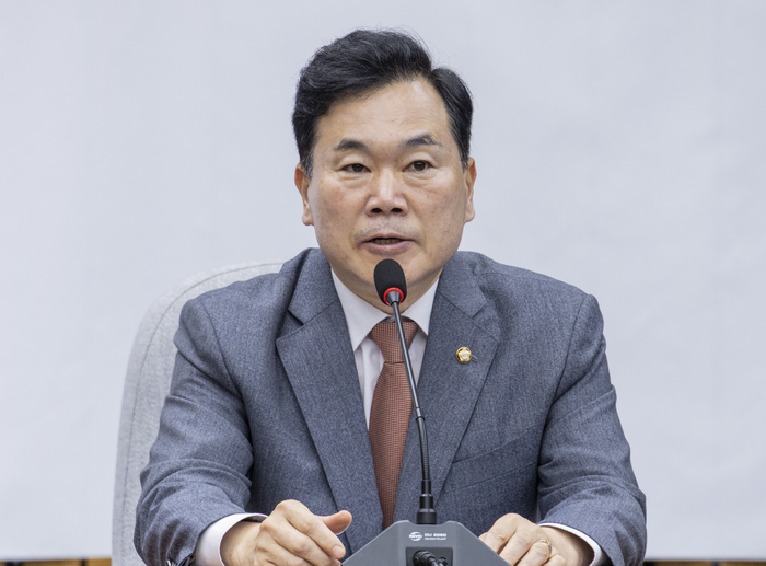 국민의힘 김승수 원내운영수석부대표가 24일 국회에서 열린 원내대책회의에서 발언하고 있다. 연합뉴스
