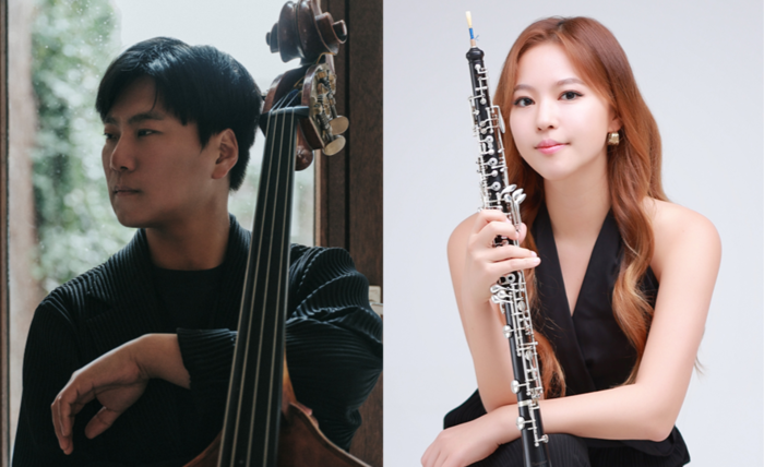 왼쪽부터 더블베이스 임채문과 오보에 한이제. 이들은 올해로 솔라시안 유스 오케스트라 패컬티로 두 번째 참여했다. <대구콘서트하우스 제공>