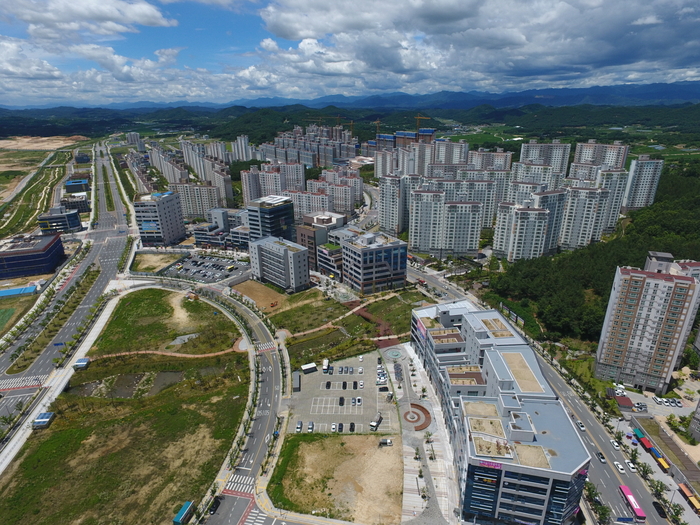 예천군 호명읍 신도시 전경. 예천군 제공