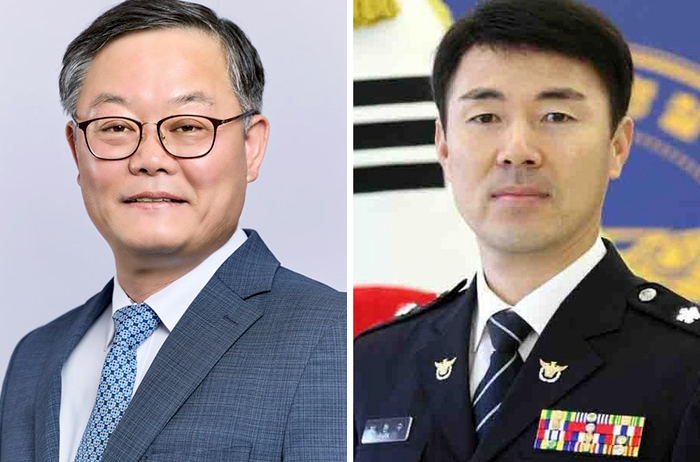 왼쪽부터 박준성 대구경찰청장 직무대리, 박헌수 경북경찰청장. 경찰청 제공