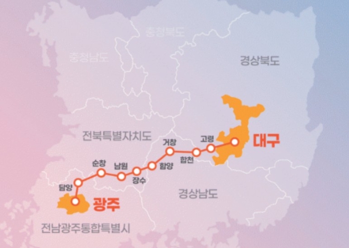 달빛철도 경유 예상 노선도. 대구시 제공