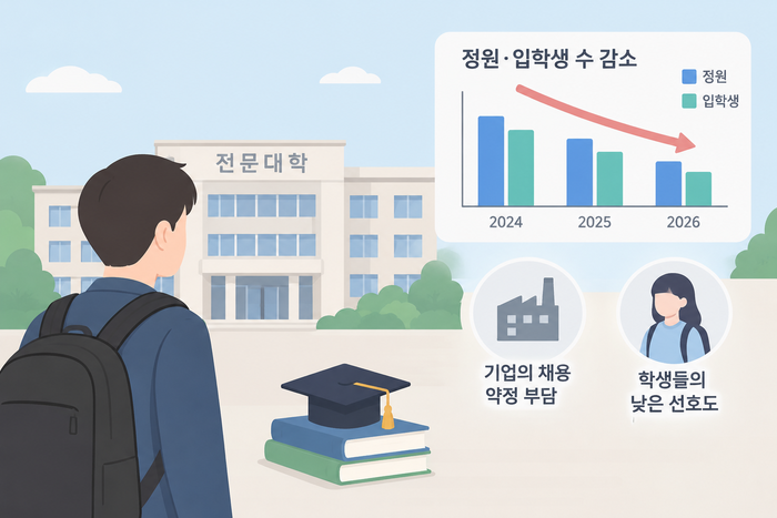 대구경북 전문대 계약학과가 힘들게 운영되고 있다. 인포그래픽=챗GPT