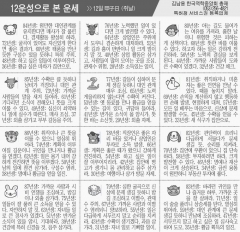 [12운성으로 본 오늘의 운세] 12일 甲子日 (쥐날) (오늘의 띠별 운세) (생년월일운세)