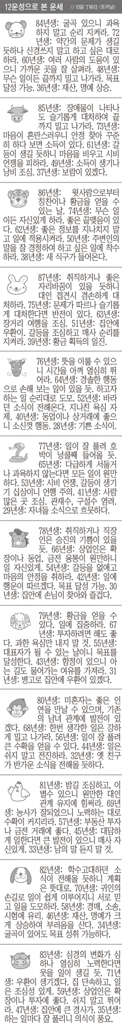 [12운성으로 본 오늘의 운세] 10일 丁卯日 (토끼날) (오늘의 띠별 운세) (생년월일 운세)