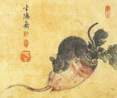 [김남희의 그림 에세이] 최북 '서설홍청(鼠囓紅菁)'