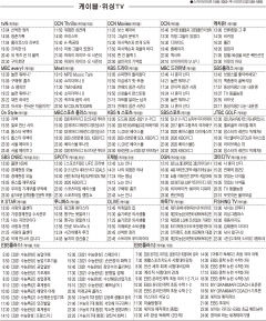 10월14일 케이블·위성TV 편성표