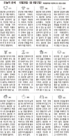 [오늘의 운세] 10월28일 (음 9월12일) (오늘의 띠별 운세) (생년월일운세)