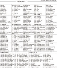 11월2일 케이블·위성TV 편성표