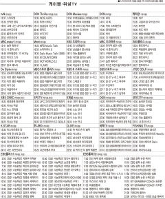 11월3일 케이블·위성TV 편성표