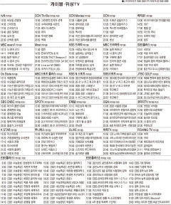 11월30일(월) 케이블·위성TV 편성표