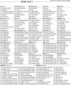 12월28일(월) 케이블·위성TV 편성표