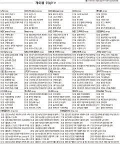 1월4일(월) 케이블·위성TV 편성표