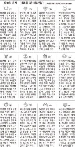 [오늘의 운세] 1월5일 (음11월22일) (오늘의 띠별 운세) (생년월일운세)
