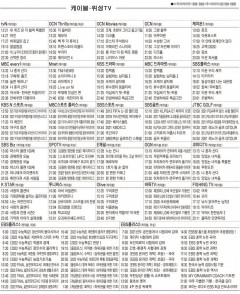 5월31일(월) 케이블·위성TV 편성표