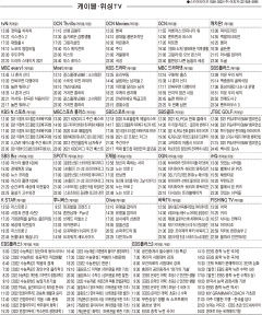 8월30일(월) 케이블·위성TV 편성표