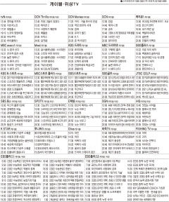 9월6일(월) 케이블·위성TV 편성표