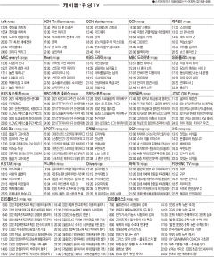 10월4일(월) 케이블·위성TV 편성표