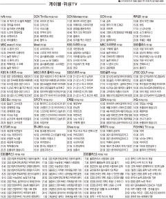 10월18일(월) 케이블·위성TV 편성표